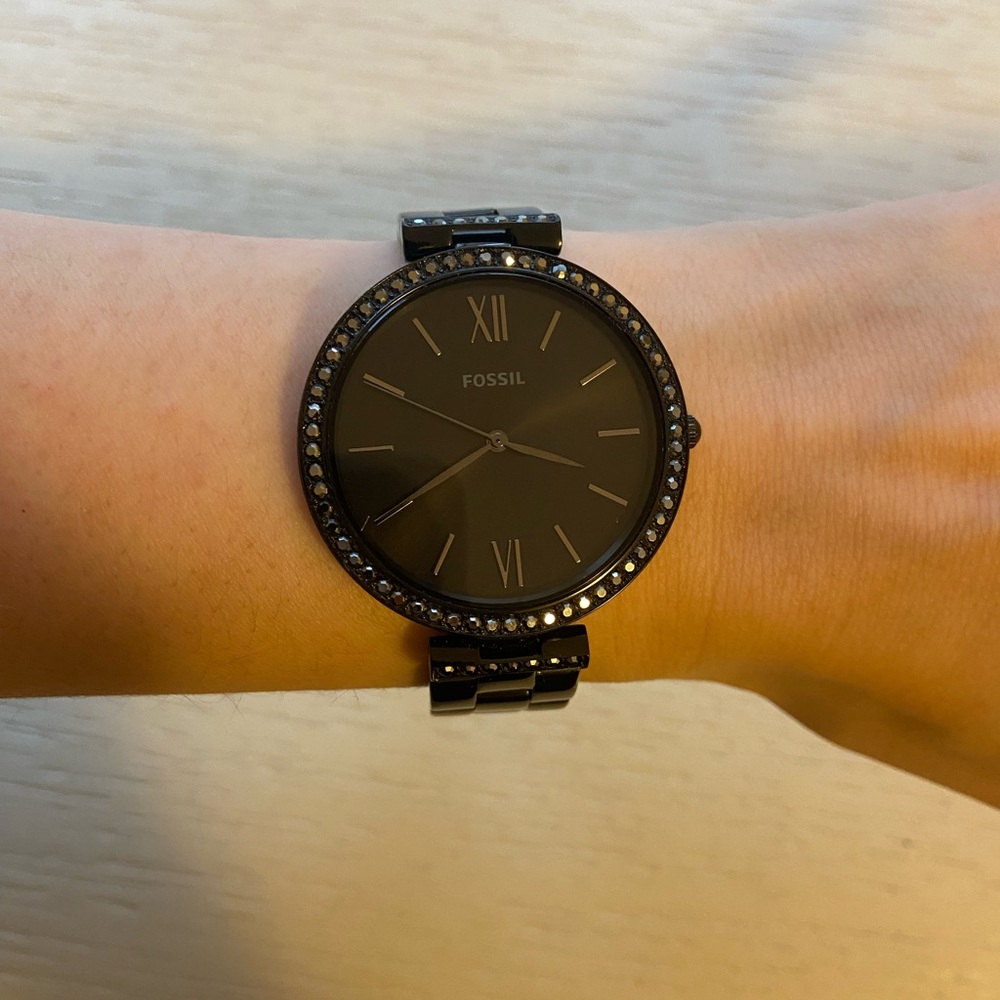 Black womens fossil watch